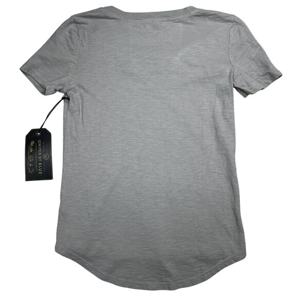 United By Blue Graphic Tee Venture On V-Neck Tee Women’s Size XS  Gray - Picture 2 of 7